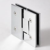 FORGE SHOWER HINGE HEAVY DUTY GLASS TO GLASS 180 Degrees 10mm and 12mm glass glass - Chrome